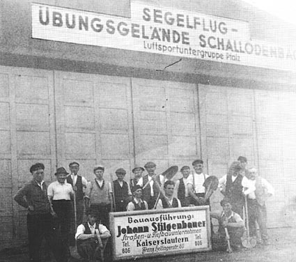 Flughalle auf dem Segelflug-&Uuml;bungsgel&auml;nde in Schallodenbach- 